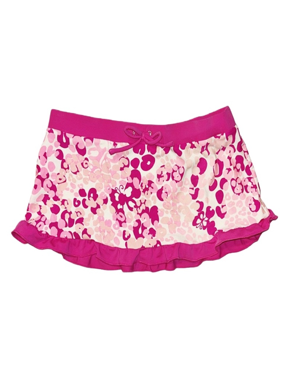 GIRL'S Pink And White Swimsuit Skirt Coverup Medium 7/8